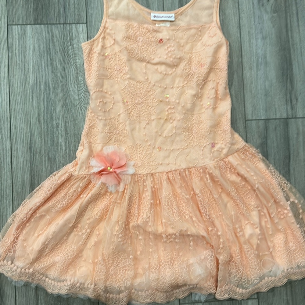 American Girl orange lace dress size 12